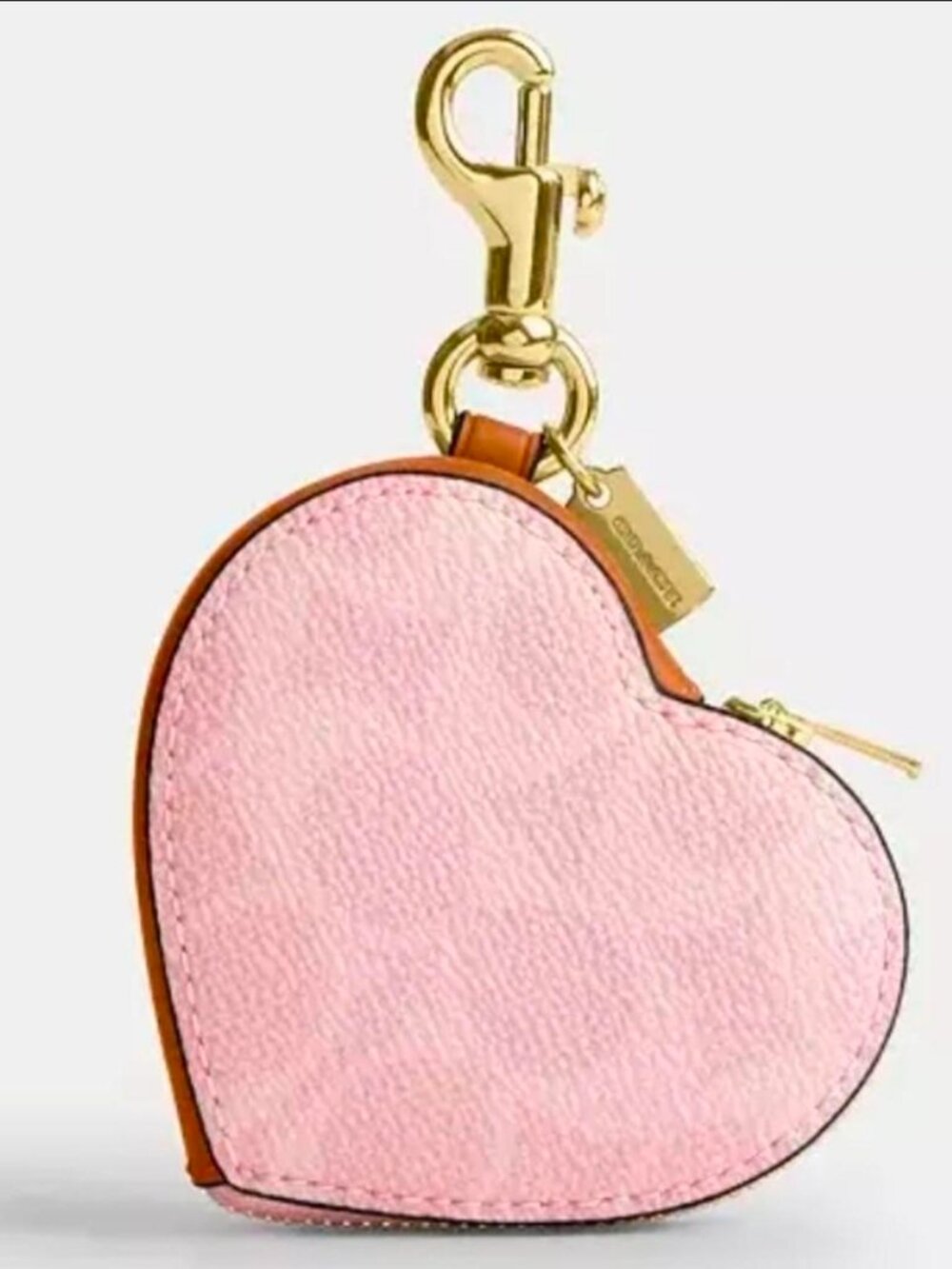Coach powder pink heart bag charm NWOT